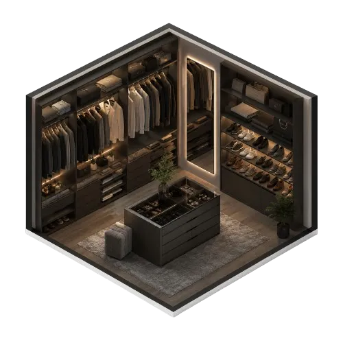 Closet planejado premium em Goiânia
